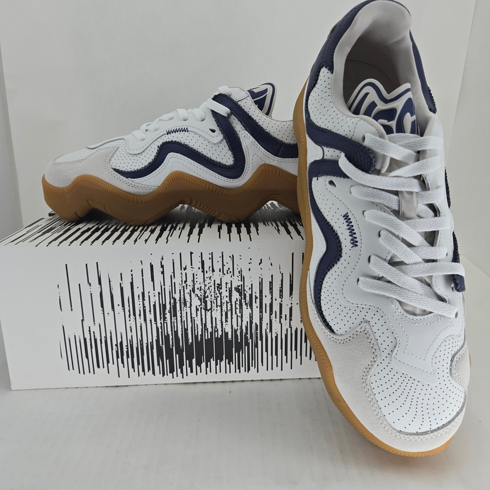 MSCHF V2.WAV Wavy Baby Low Sneakers White Cream Navy MSCHF015 Mens 11